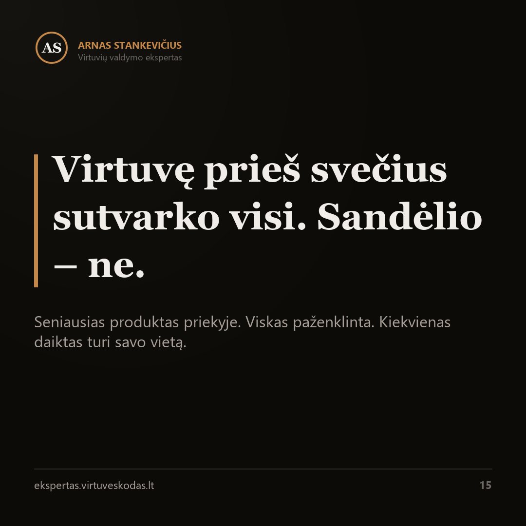 Ką apie virtuvę pasako sandėlis — svarbiausias skaičius