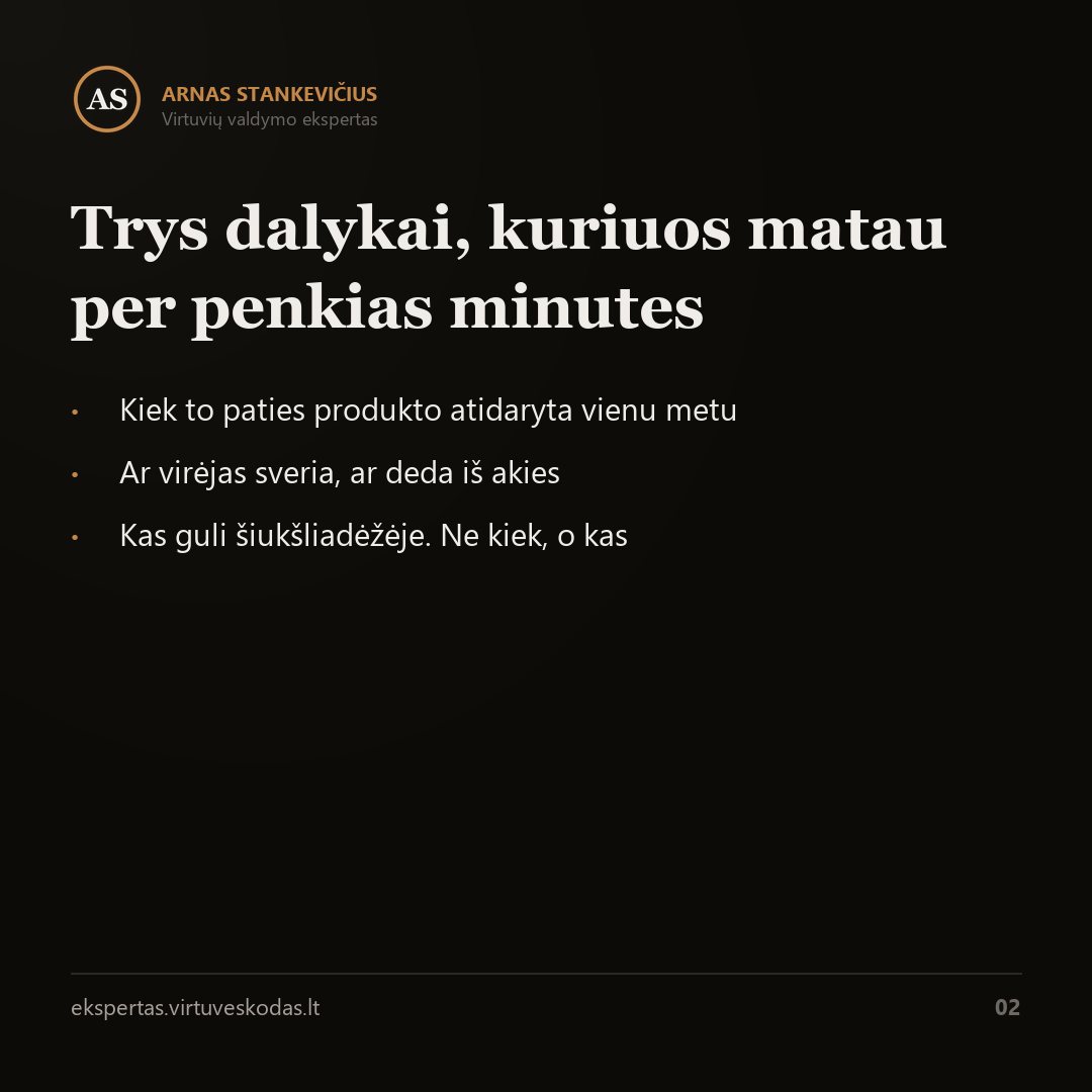 Ką matau per pirmas penkias minutes virtuvėje — svarbiausias skaičius