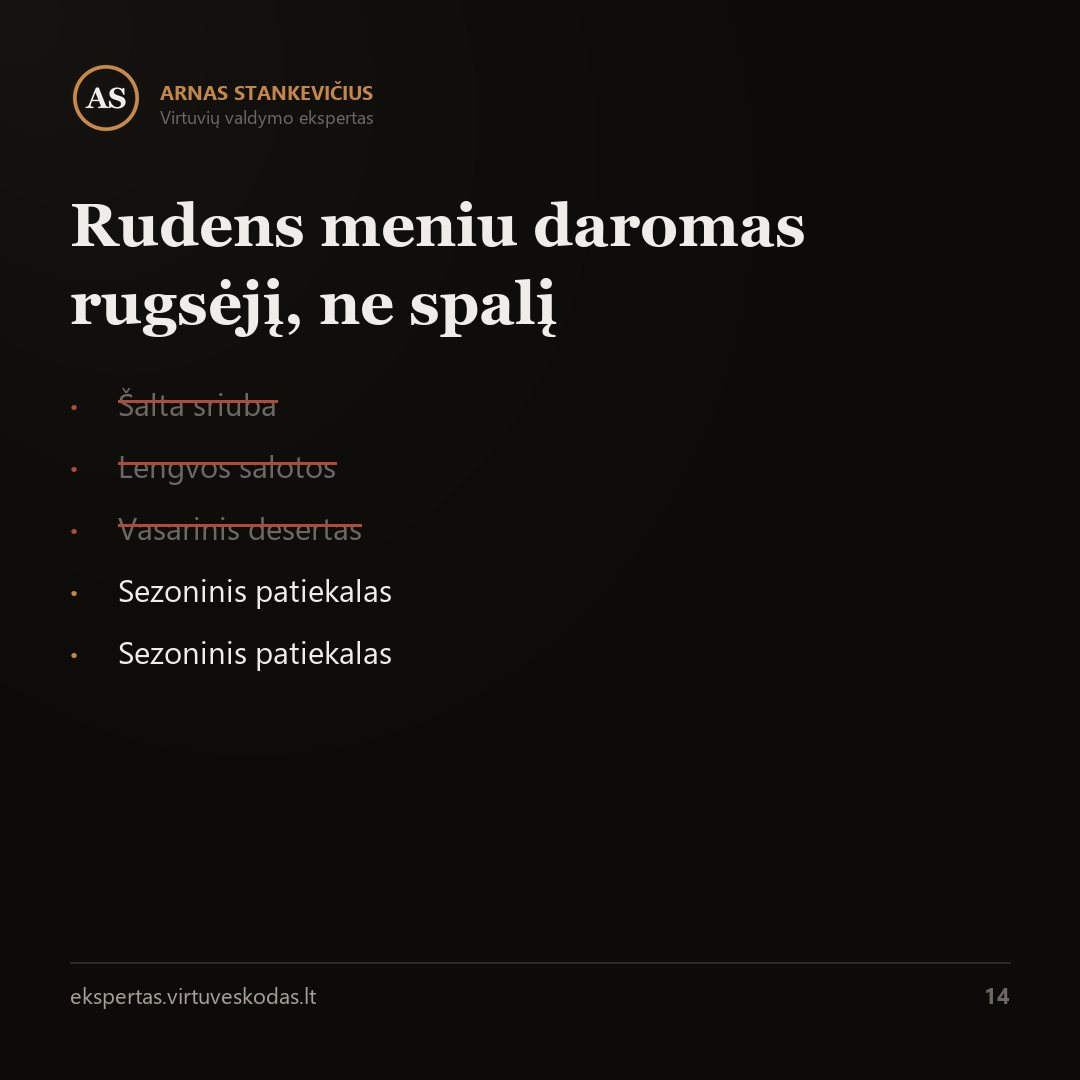 Rudens meniu daromas rugsėjį, ne spalį — svarbiausias skaičius